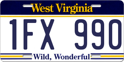 WV license plate 1FX990