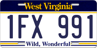 WV license plate 1FX991