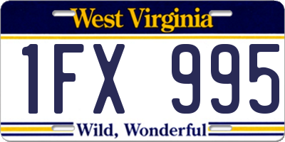 WV license plate 1FX995
