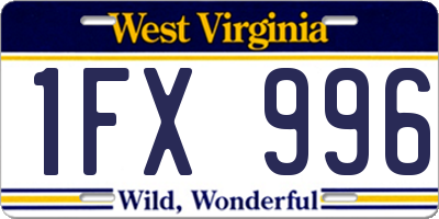 WV license plate 1FX996