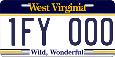 WV license plate 1FY000