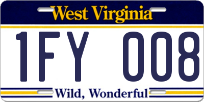 WV license plate 1FY008
