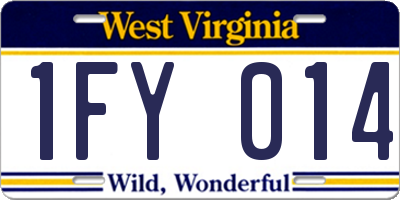 WV license plate 1FY014