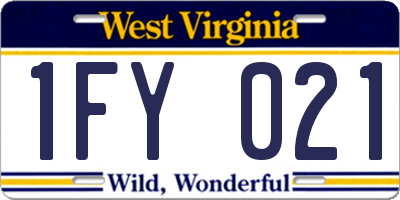 WV license plate 1FY021
