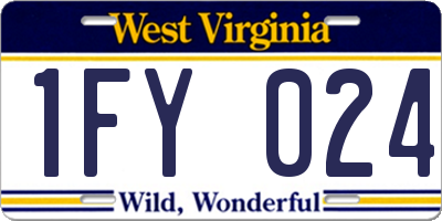 WV license plate 1FY024