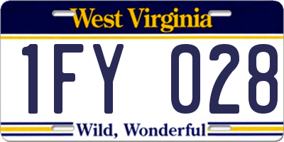 WV license plate 1FY028