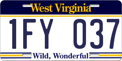 WV license plate 1FY037