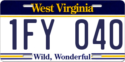WV license plate 1FY040
