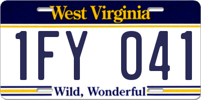 WV license plate 1FY041