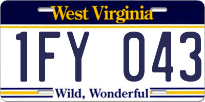 WV license plate 1FY043