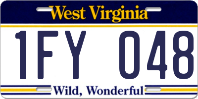 WV license plate 1FY048