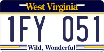 WV license plate 1FY051