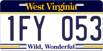 WV license plate 1FY053