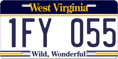 WV license plate 1FY055