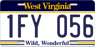 WV license plate 1FY056