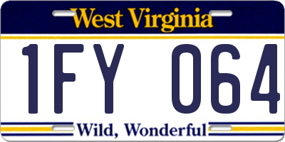 WV license plate 1FY064