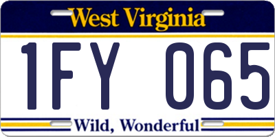 WV license plate 1FY065