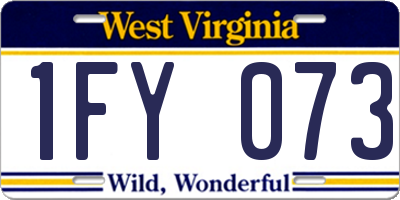 WV license plate 1FY073