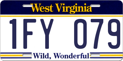 WV license plate 1FY079