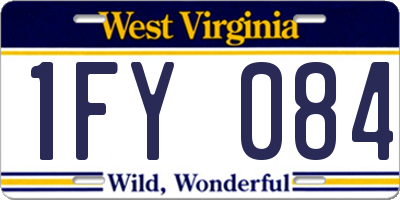 WV license plate 1FY084