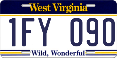 WV license plate 1FY090