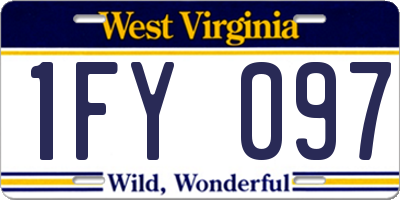 WV license plate 1FY097