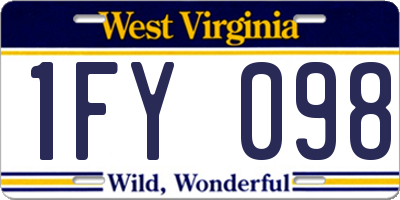 WV license plate 1FY098