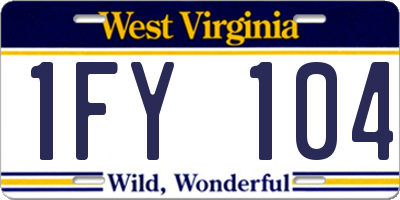 WV license plate 1FY104