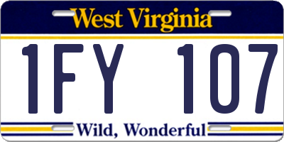 WV license plate 1FY107