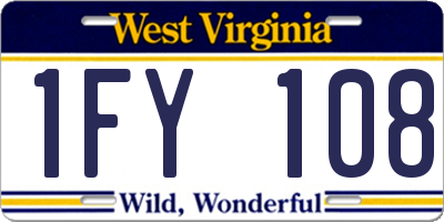 WV license plate 1FY108