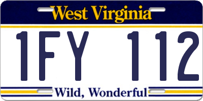 WV license plate 1FY112