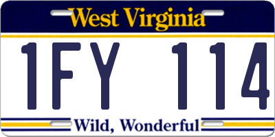 WV license plate 1FY114