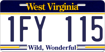 WV license plate 1FY115
