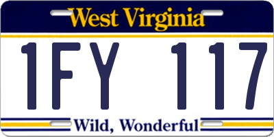 WV license plate 1FY117