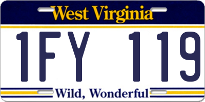 WV license plate 1FY119