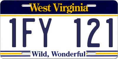 WV license plate 1FY121
