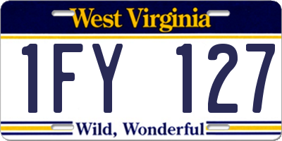 WV license plate 1FY127