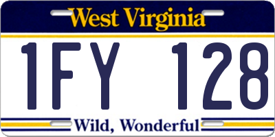 WV license plate 1FY128