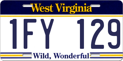 WV license plate 1FY129