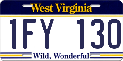 WV license plate 1FY130