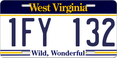 WV license plate 1FY132
