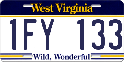WV license plate 1FY133