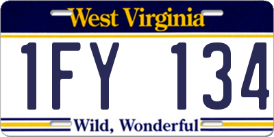 WV license plate 1FY134