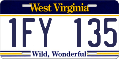 WV license plate 1FY135