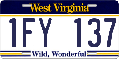 WV license plate 1FY137