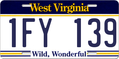WV license plate 1FY139