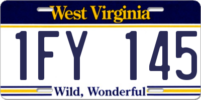 WV license plate 1FY145