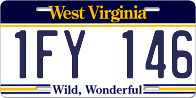 WV license plate 1FY146