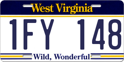 WV license plate 1FY148