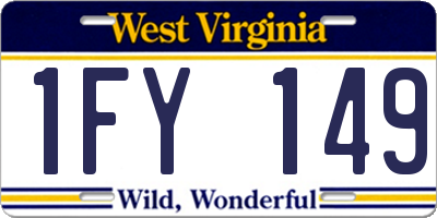 WV license plate 1FY149